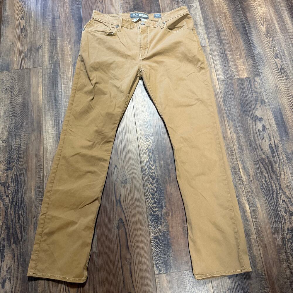 BKE Men’s Jake Straight Leg Pants Brown Khaki 36L Style AGC6607